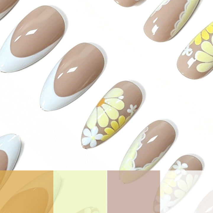 Floral French Tip Nail Art Enhancements Kalsten 1789915430