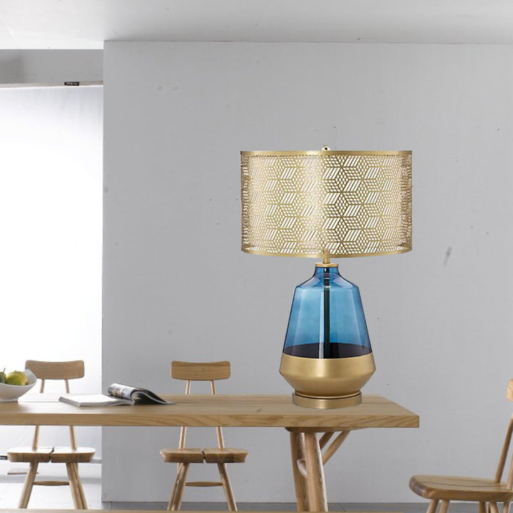 Decorative Table Lamp with Geometric Shade
