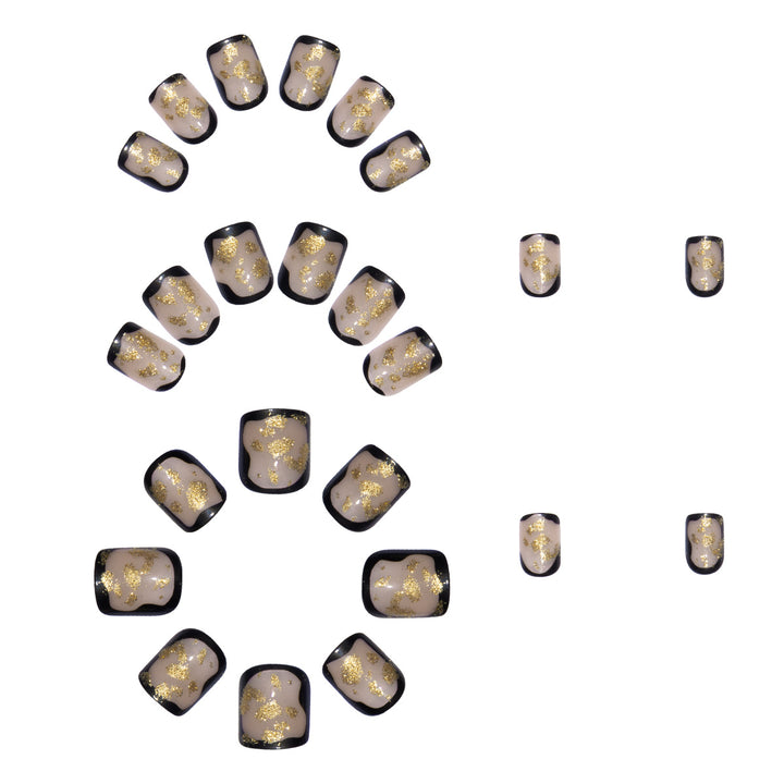 Artificial nail set with delicate gold accents and elegant finish Kalsten