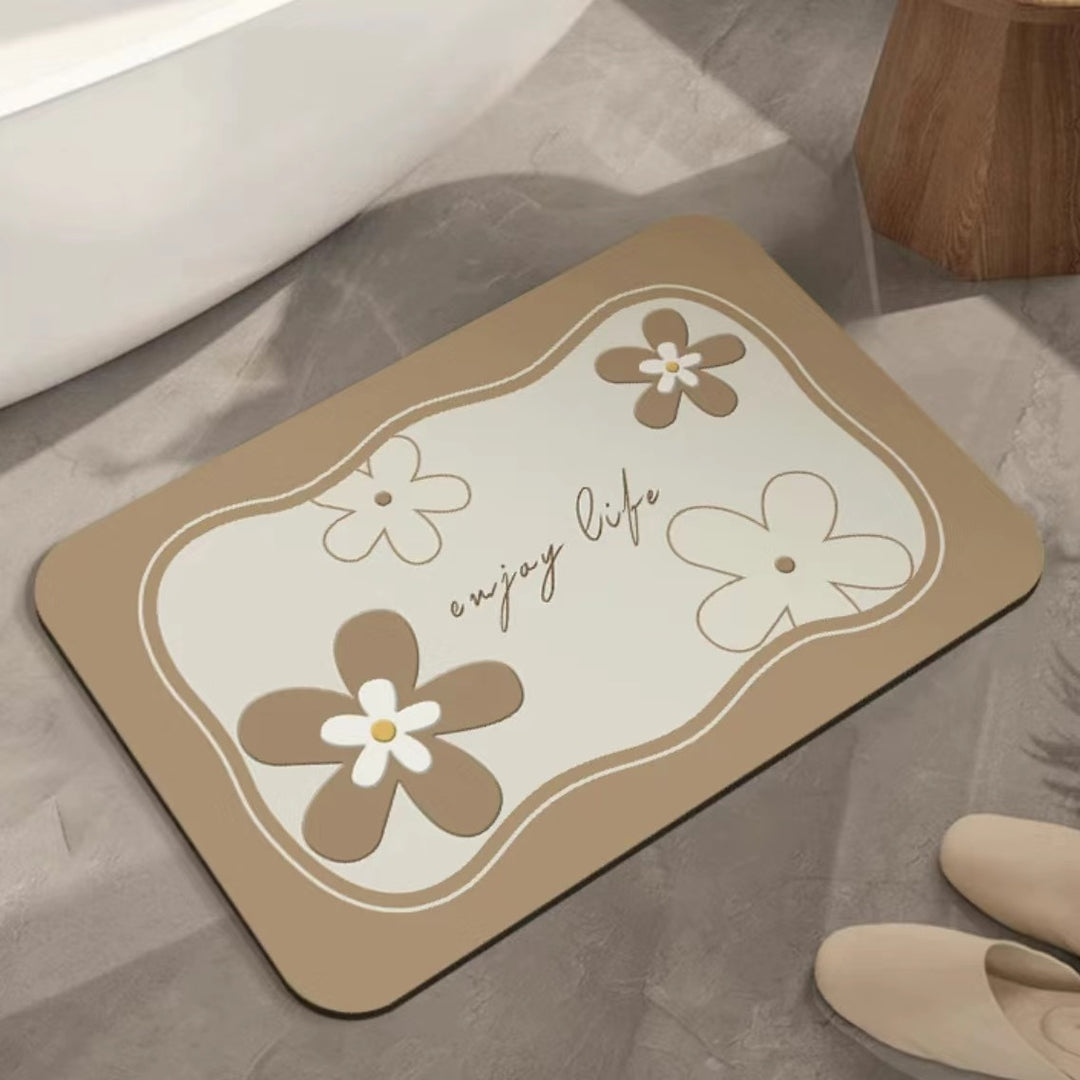 Artistic Floral Bath Mat Kalsten