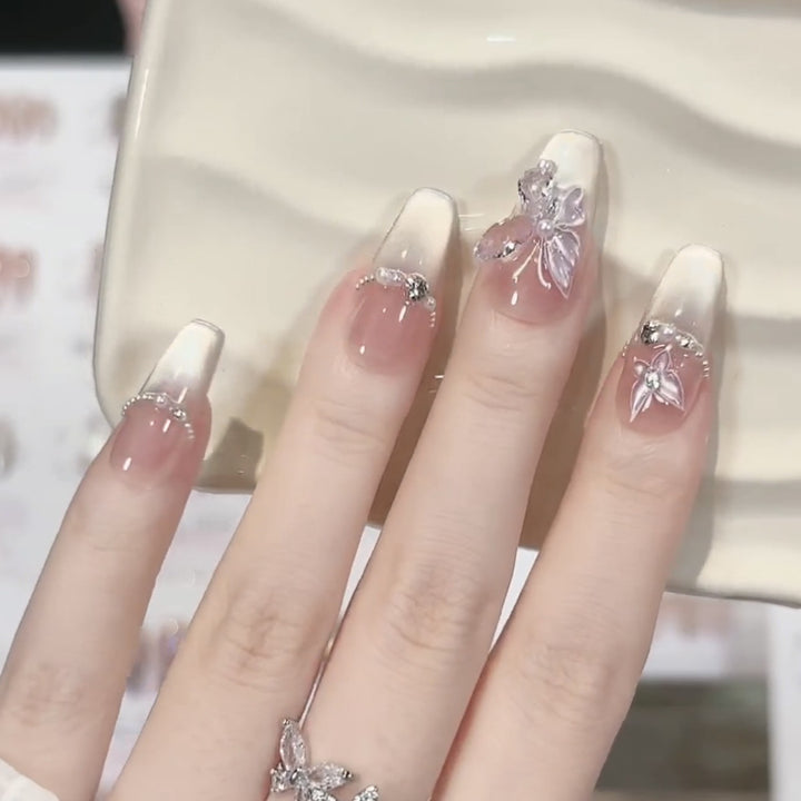 Luxury Floral-Design Press-On Nail Set Kalsten