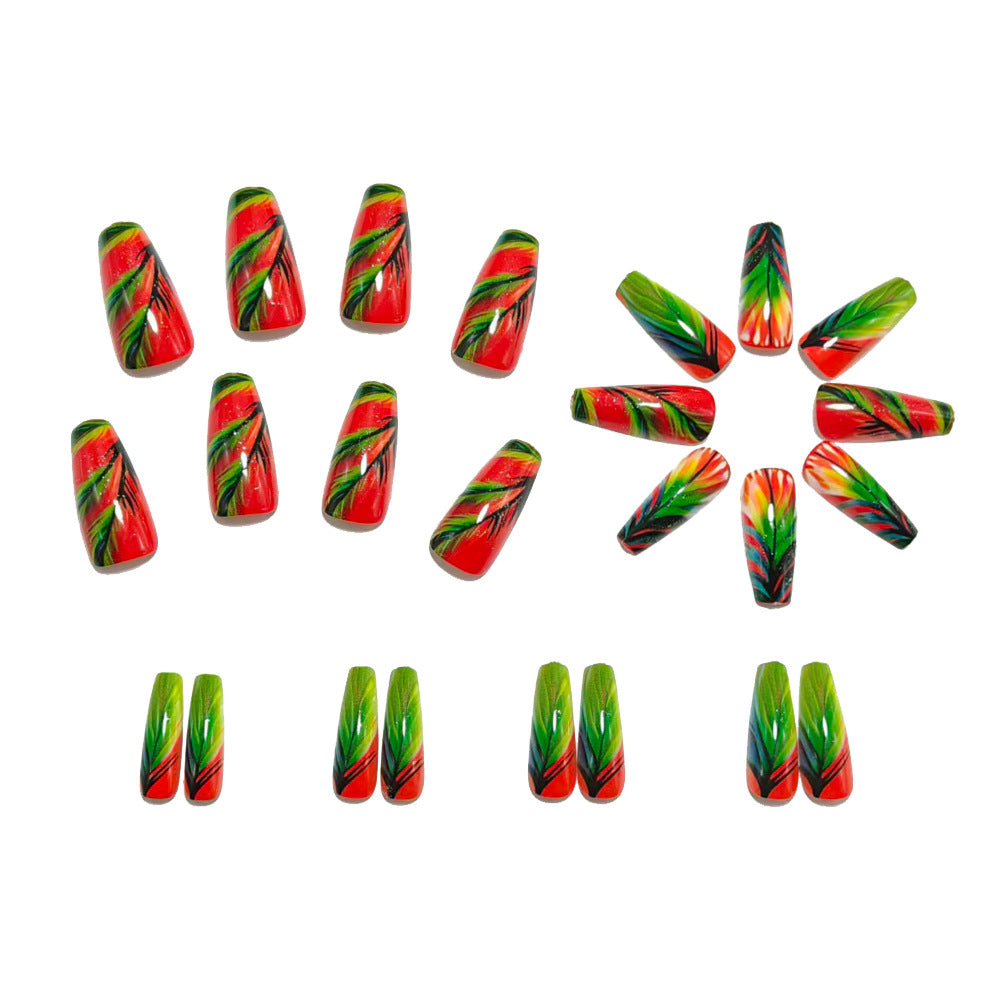 Artificial nails with creative plant designs Kalsten