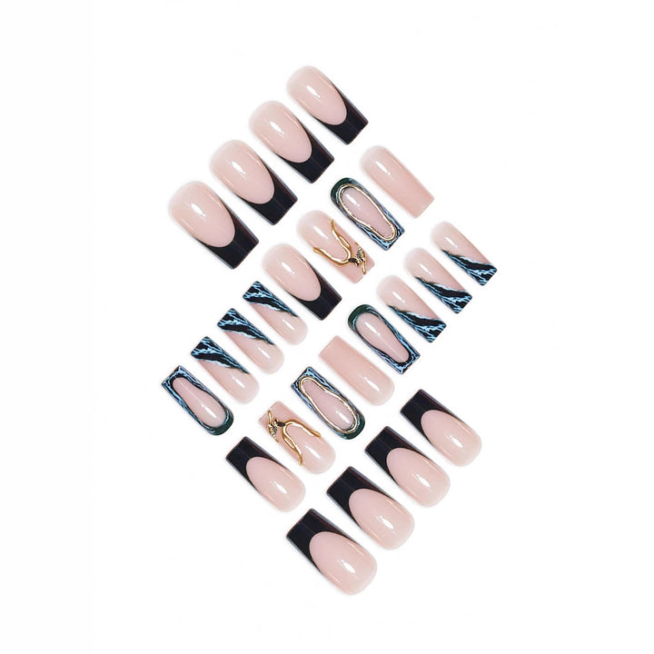 Designer Geometric Press-On Nail Art Kalsten