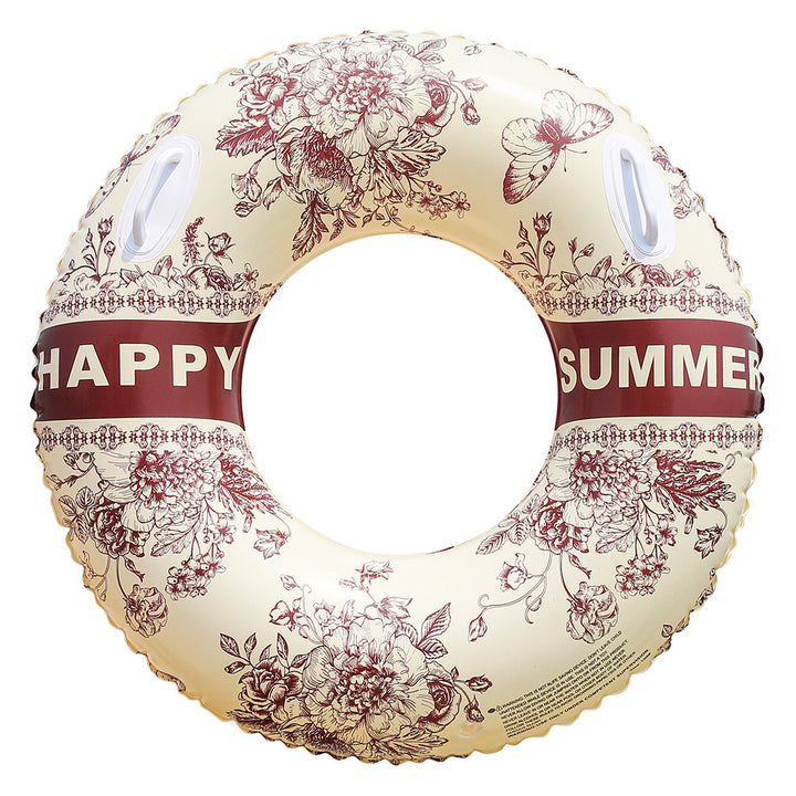 Unisex Elegant Swim Ring with Floral Motifs Kalsten