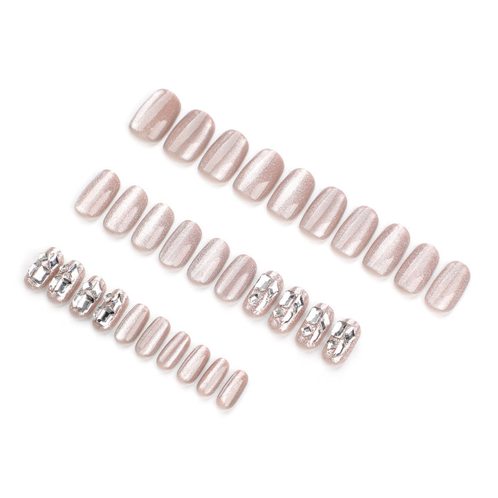 Artful nail extensions with glamorous glitter design Kalsten