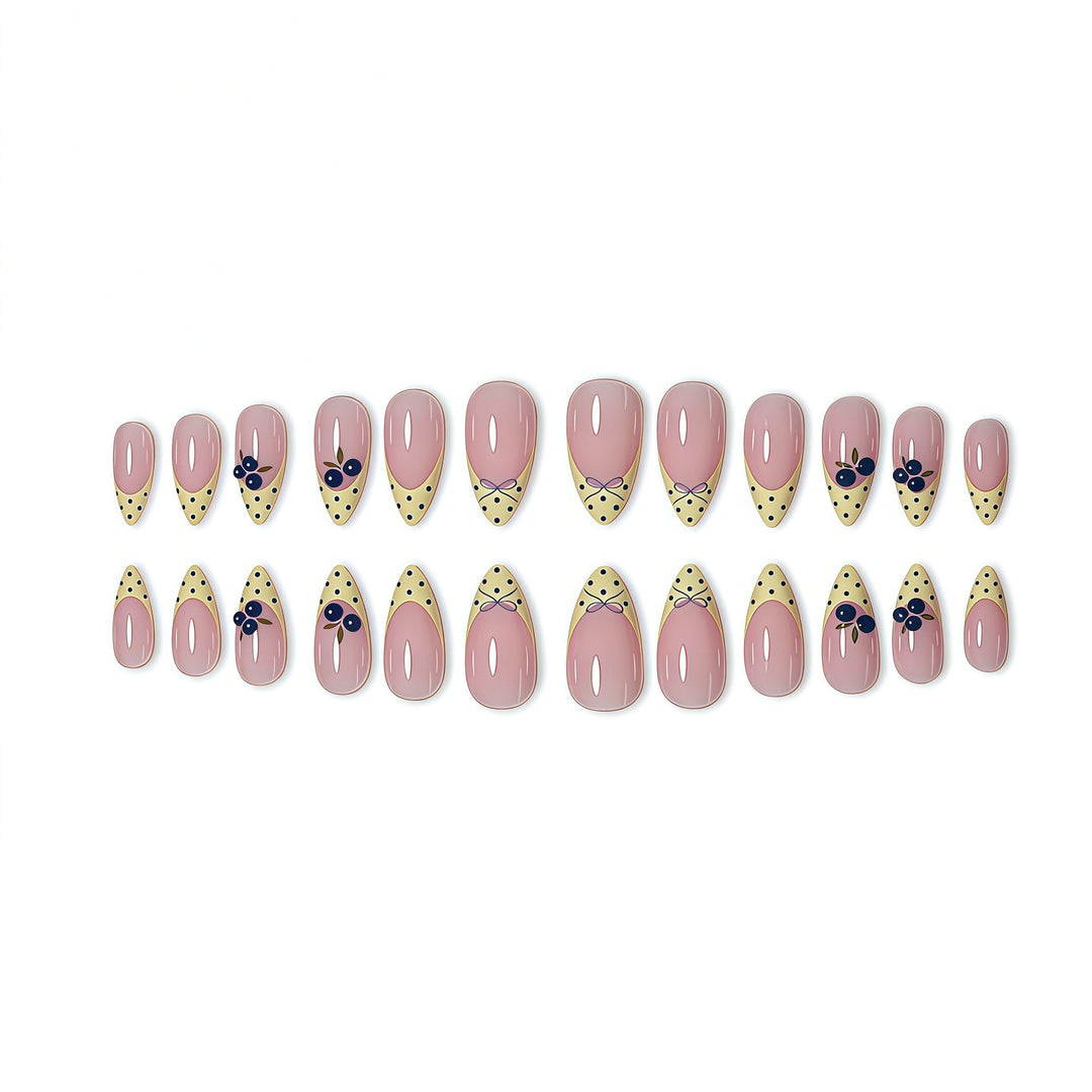 Elegant Floral Accent Press-On Nail Set Kalsten