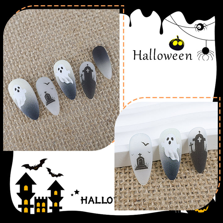 Halloween artificial nail set with spooky ghost and spider designs Kalsten