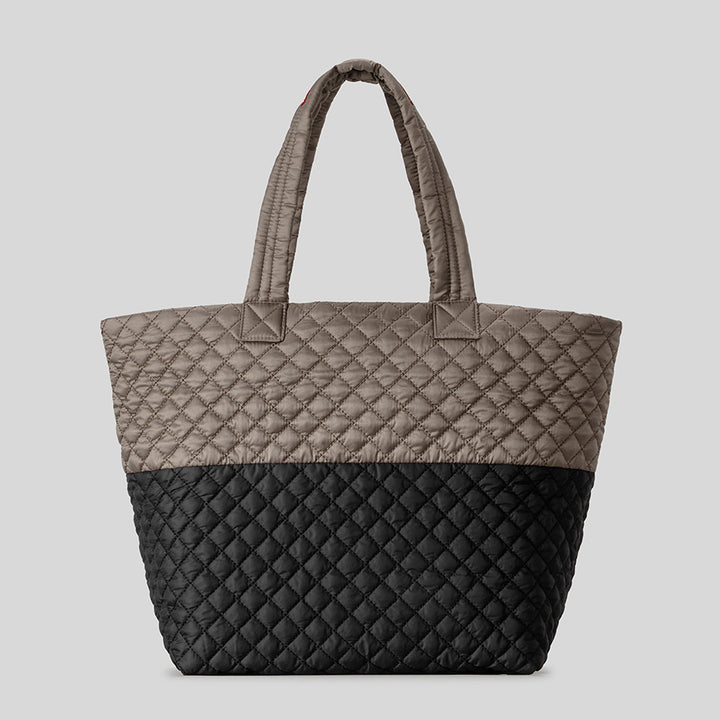 Quilted Multi-Pocket Tote Bag