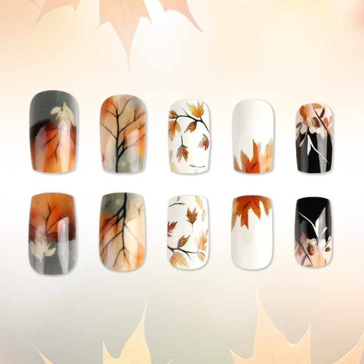 Artistic Fall-Themed Press-On Nails Kalsten