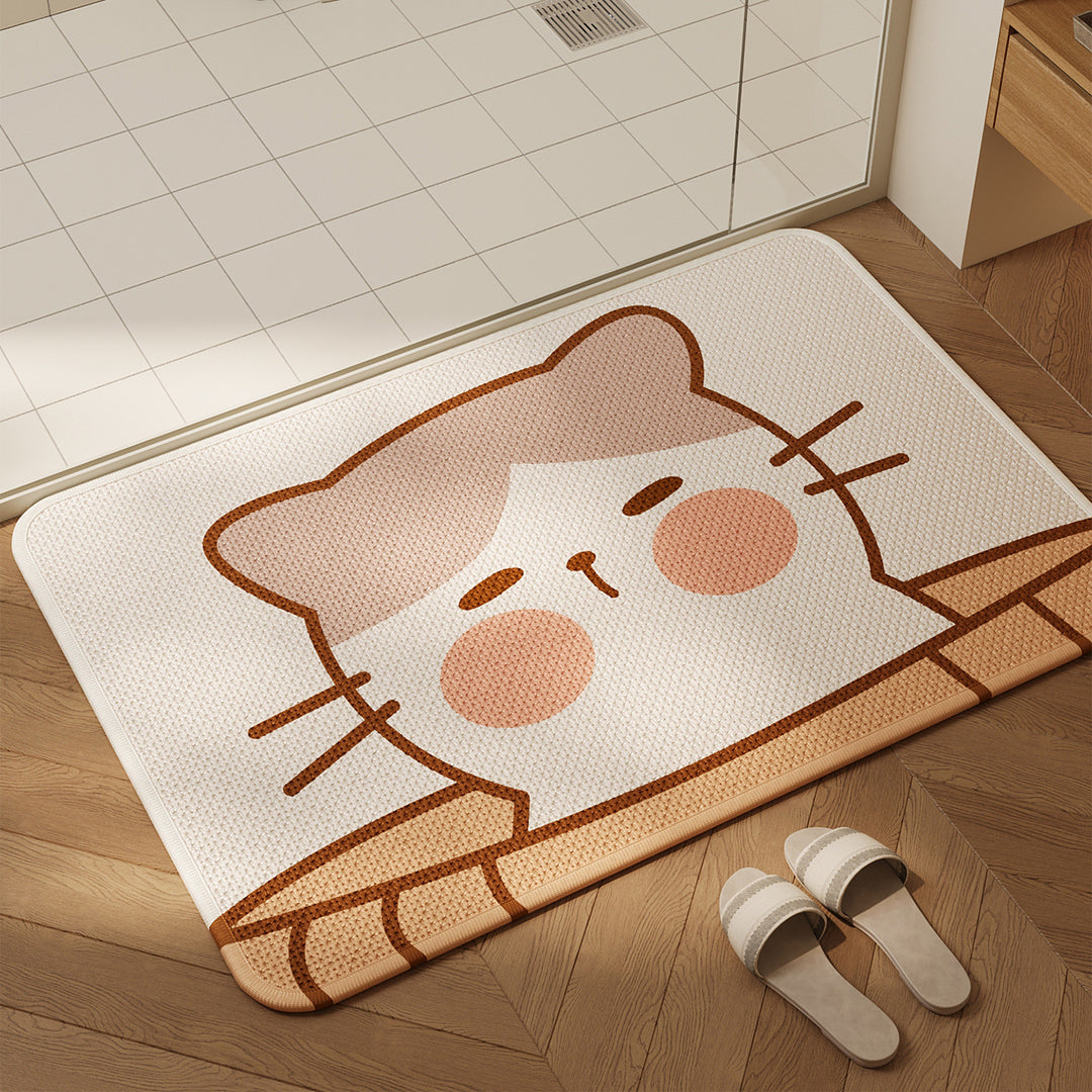 Decorative Cat-Themed Bath Mat Kalsten