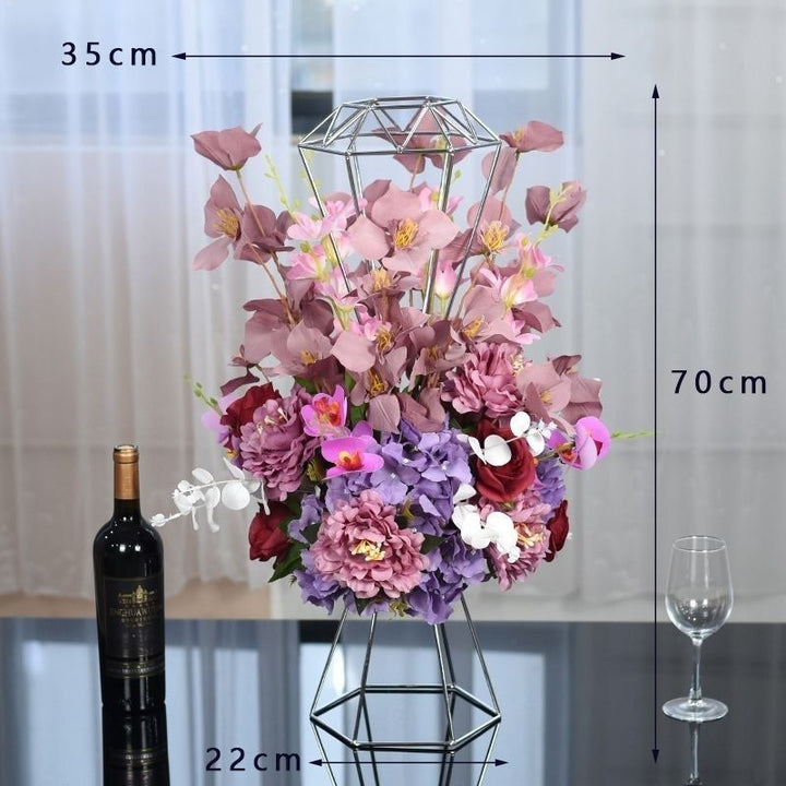 Luxurious Floral Centerpiece with Modern Metal Base