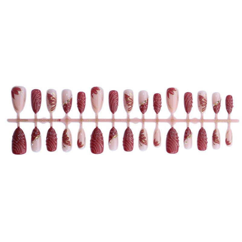 Premium Artistic Floral Press-On Nail Set Kalsten