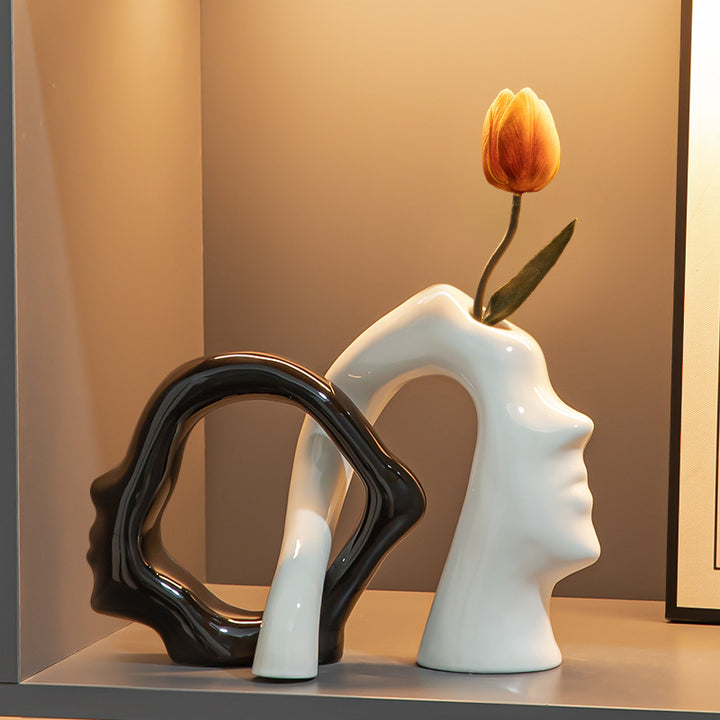 Artistic Face Shaped Flower Vase for Home Decor