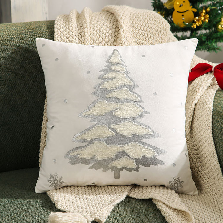 Decorative Holiday Throw Pillow with Deer Silhouette