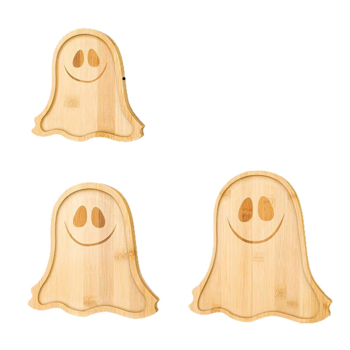 Bamboo serving platter bat shape with multiple compartments for snacks and parties