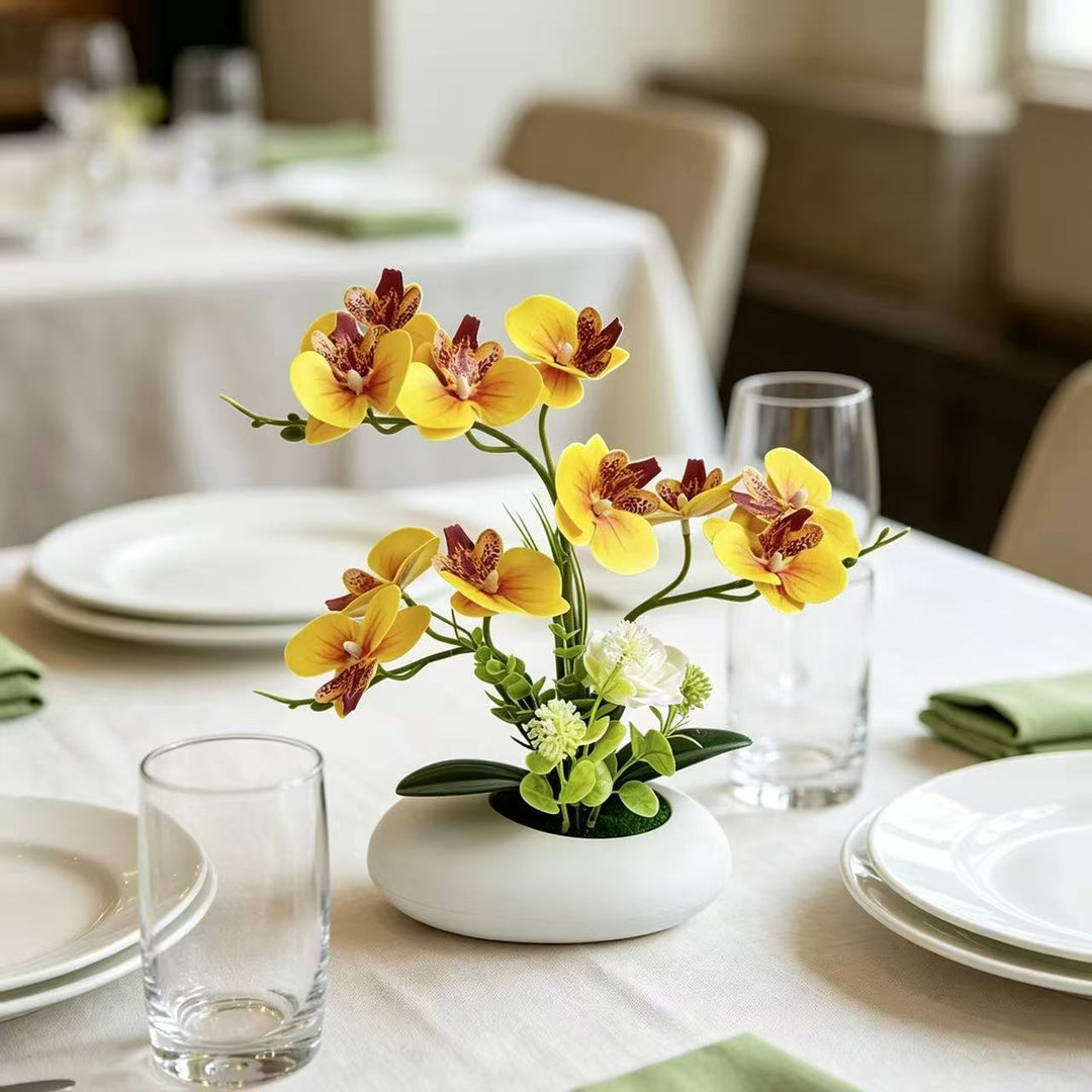 Lifelike Orchid Decorative Centerpiece