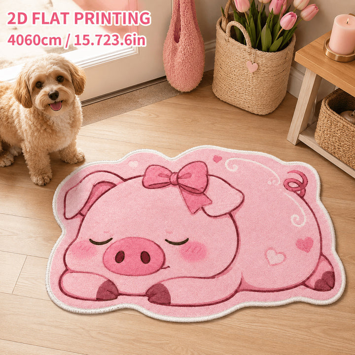 Cute Pig-Themed Area Mat