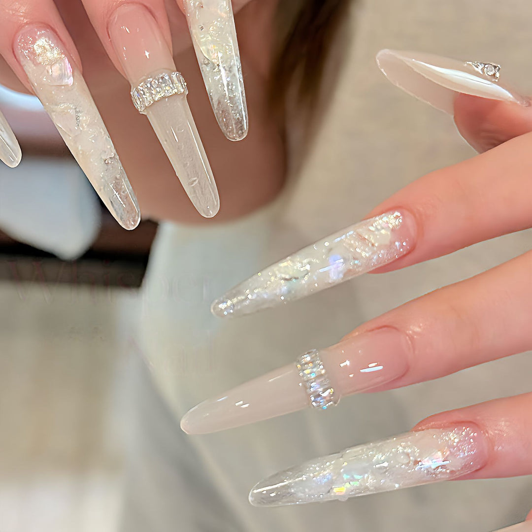Decorative Press-On Nails with Gem Accents Kalsten