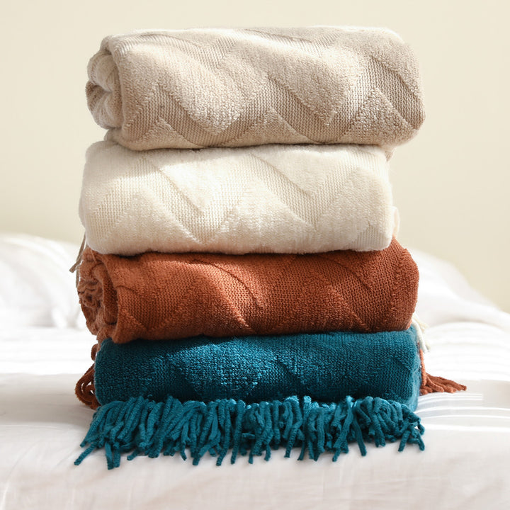 Cozy Textured Throw Blanket Kalsten