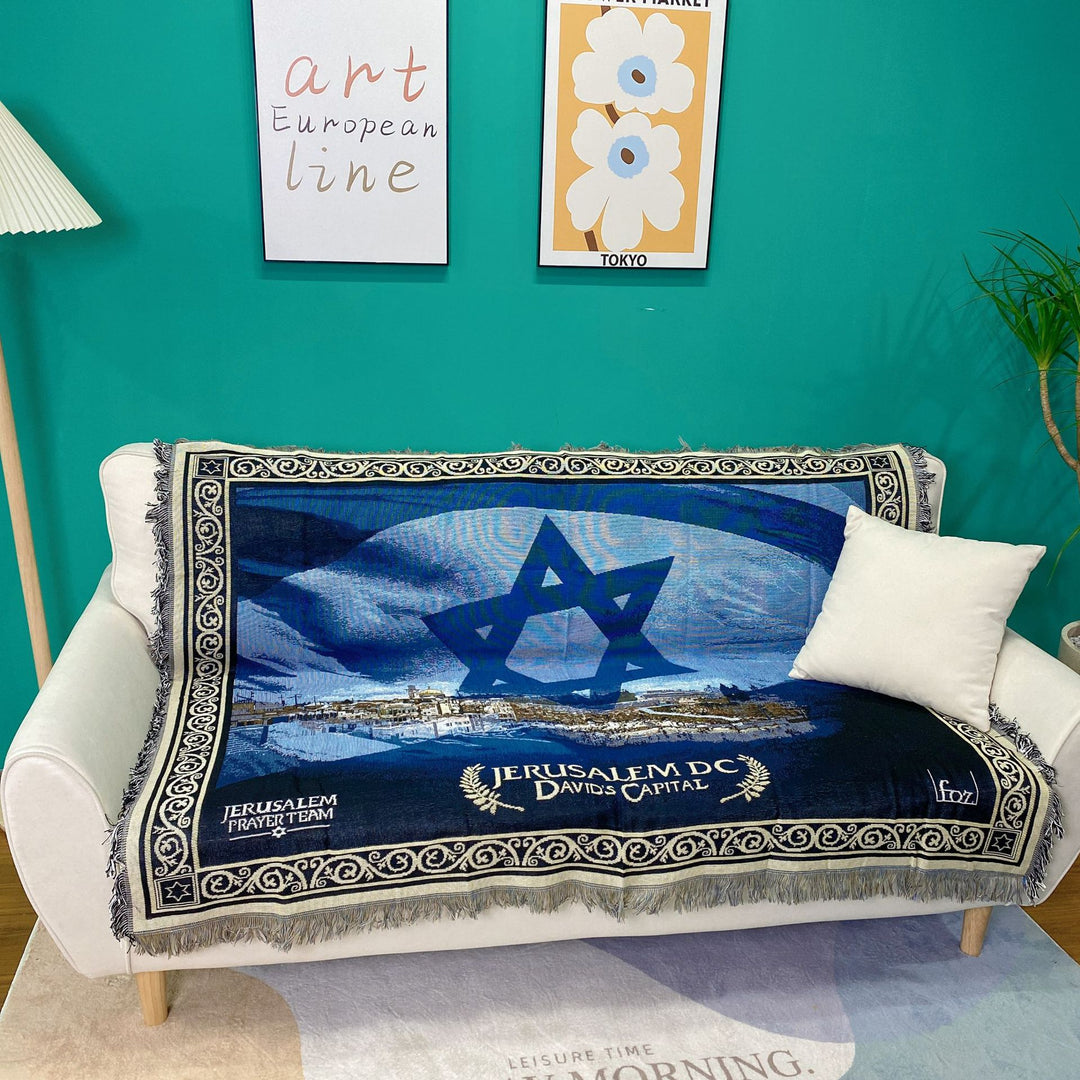 Decorative Fringed Tapestry Blanket