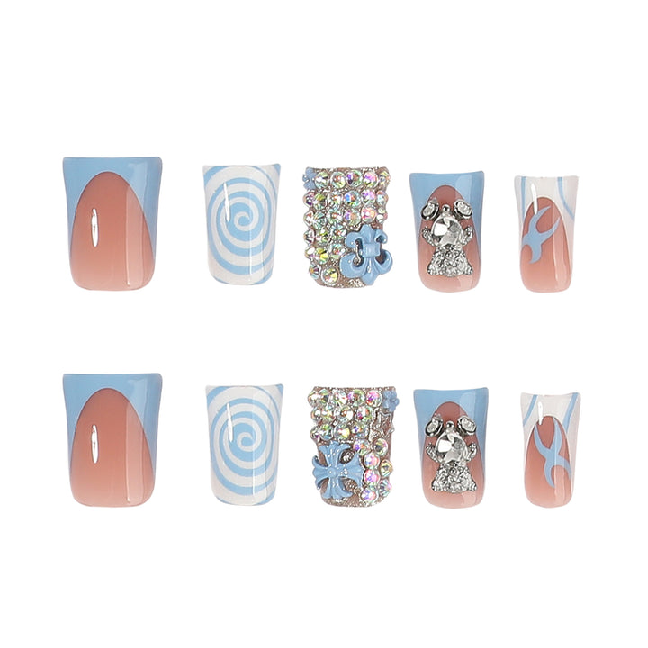 Artful nail art with cute animal motifs and glitter accents Kalsten