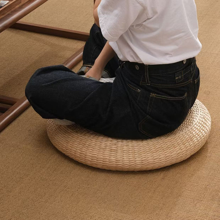 Handcrafted Natural Fiber Pouf Kalsten