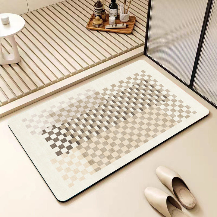 Non-Slip Geometric Pattern Bathroom Mat Kalsten
