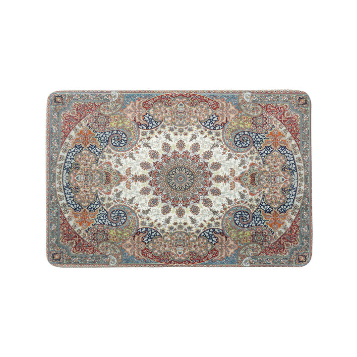 Oriental rug in Persian medallion style, machine-knotted short pile rug Kalsten