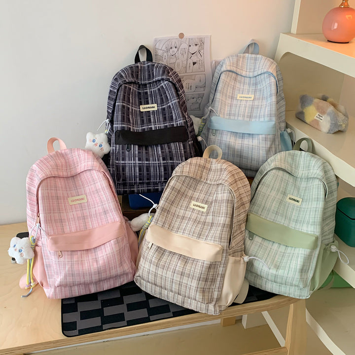 Chic Checked Casual Backpack Kalsten