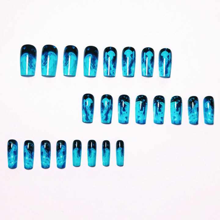 Artificial artificial nails with luminescent jellyfish design Kalsten