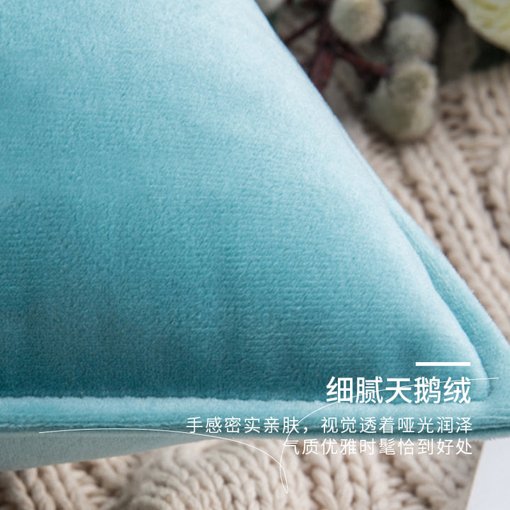 Plush Velvet Square Decorative Pillow Cover Pair with Knife-Edge Seam and Hidden Zipper