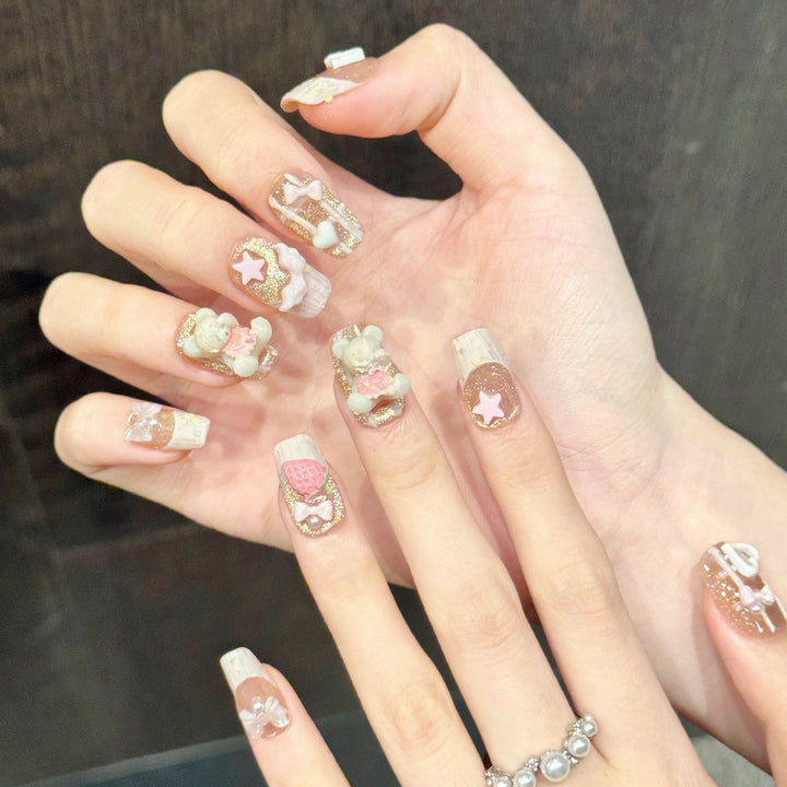 Artistic 3D Character Press-On Nail Art Set