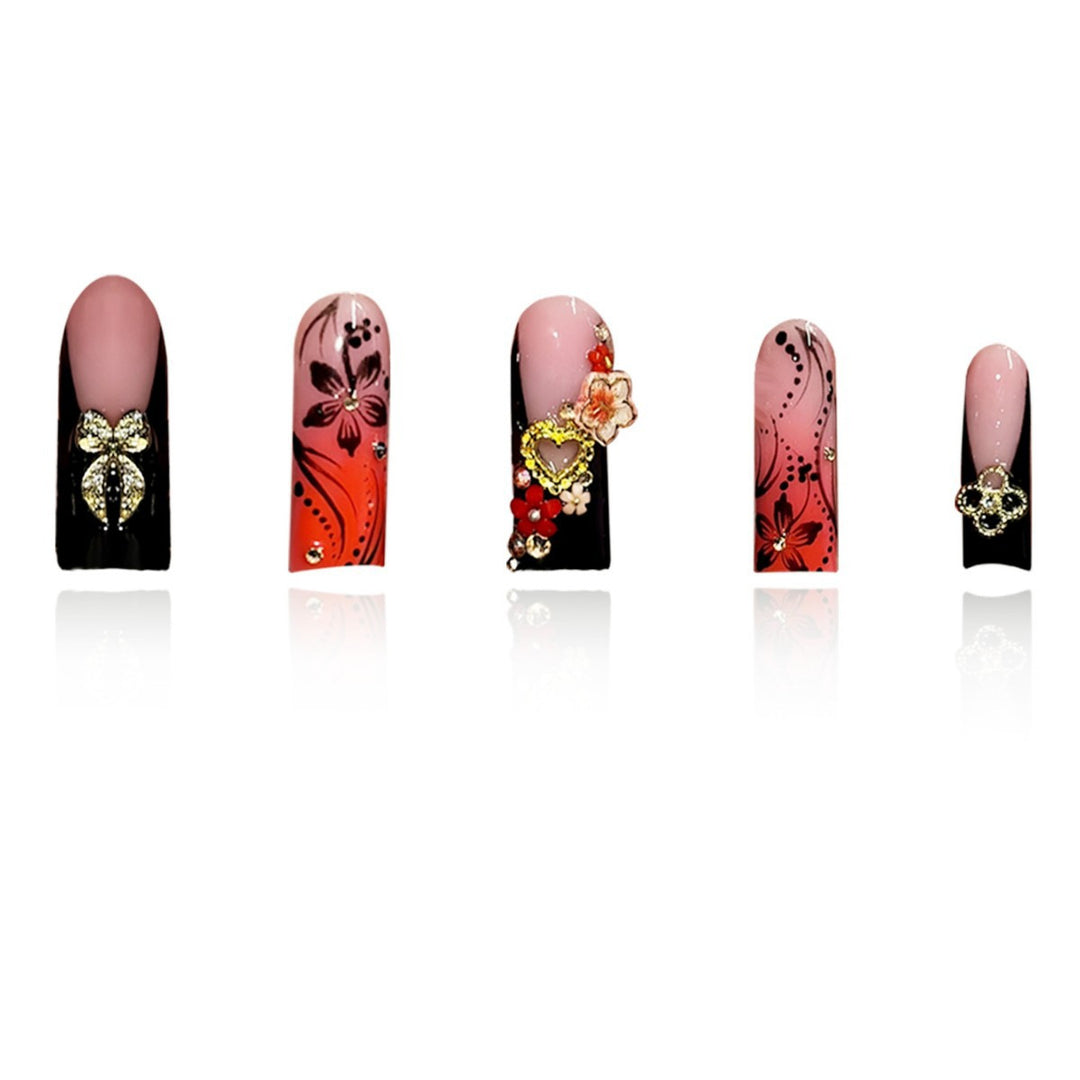 Artistic Floral Pattern Nail Set Kalsten