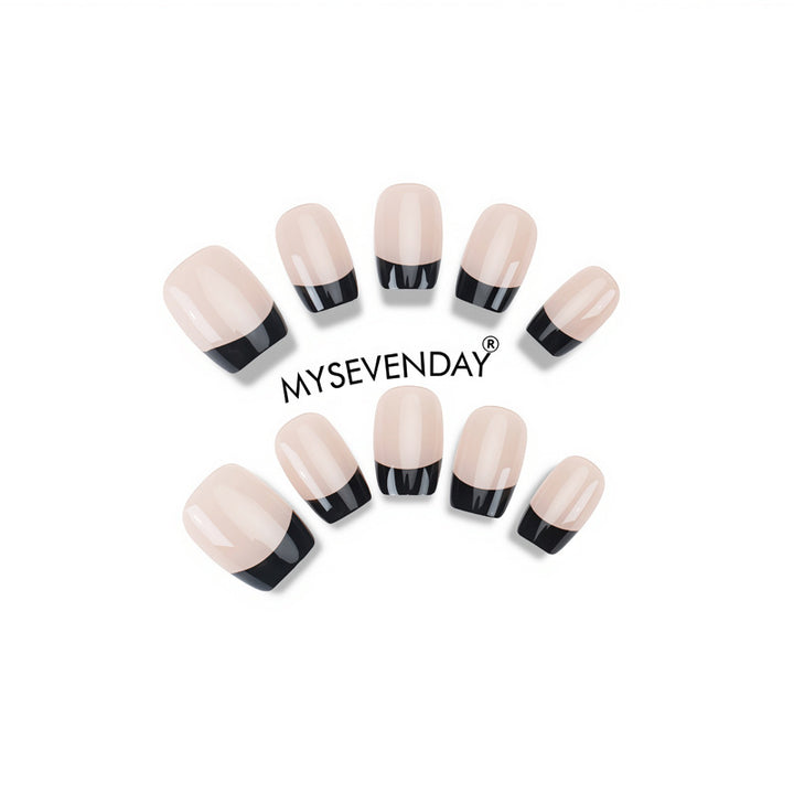 Elegant French Tip Press-On Nails with High-Gloss Finish Kalsten