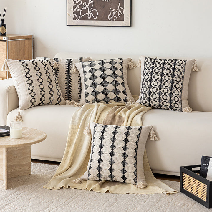 Woven Geometric Pattern Accent Pillow