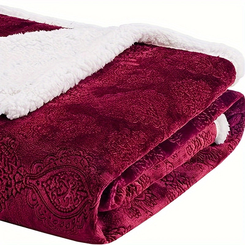 Plush Sherpa-Lined Throw Blanket