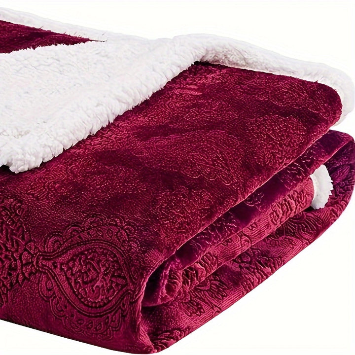 Plush Sherpa-Lined Throw Blanket