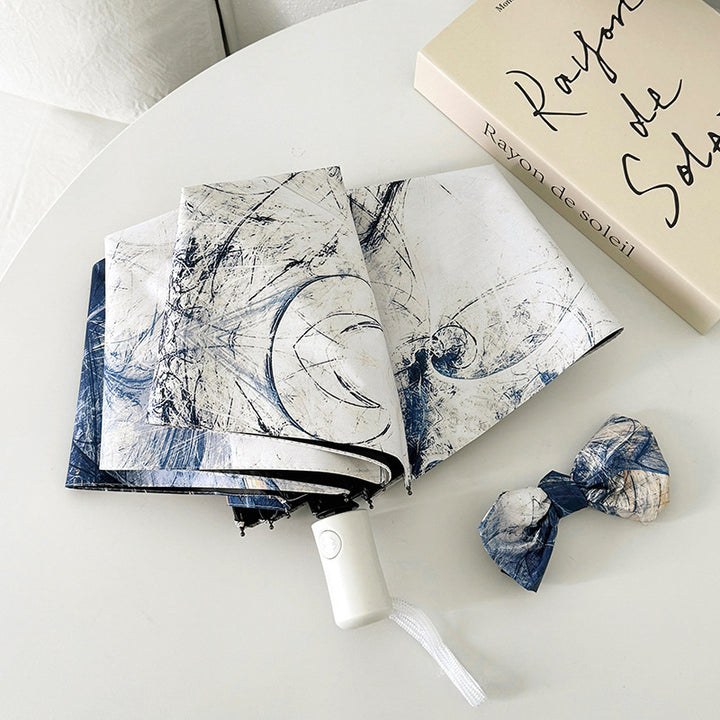 Ladies elegant folding umbrella with unique marble pattern Kalsten