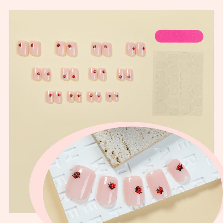 Artistic Ladybug Design Press-On Nail Set kalsten