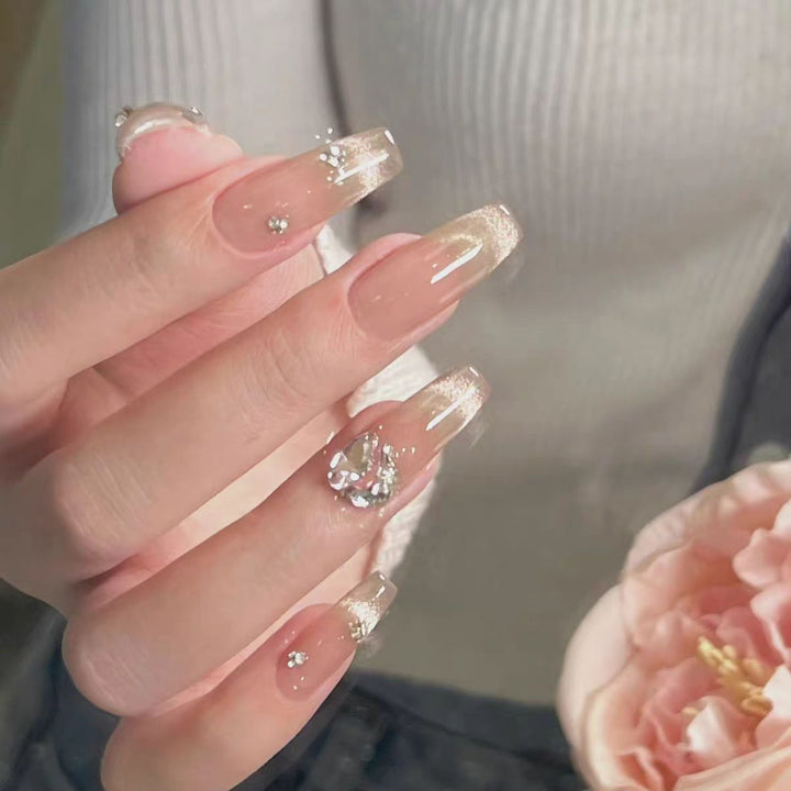 Luxurious Rhinestone-Embellished Nail Extensions Kalsten