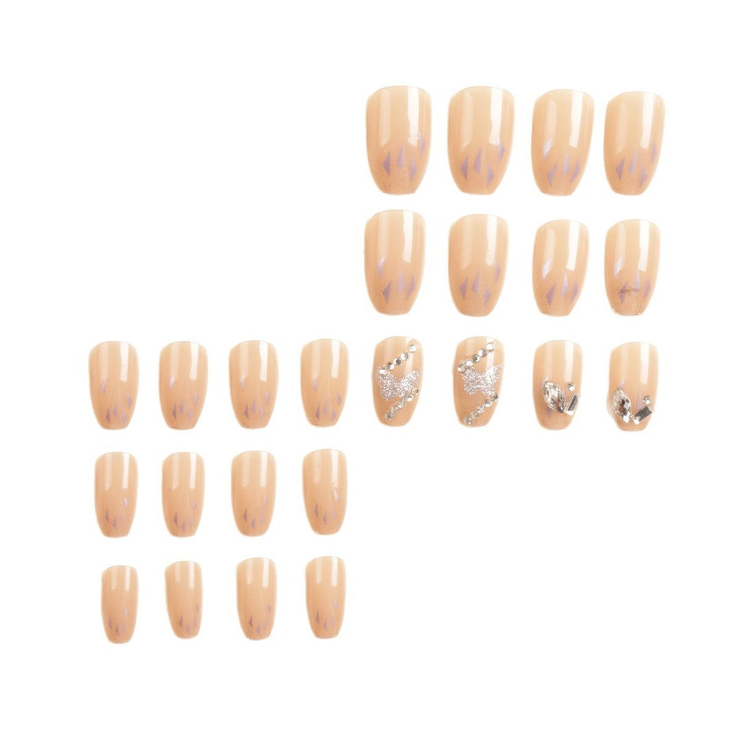 Artistic Crystal-Embellished Press-On Nail Set Kalsten