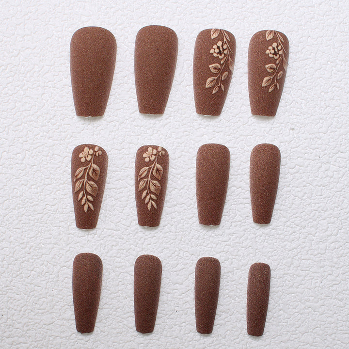 Elegant Floral Matte Press-On Nails Kalsten