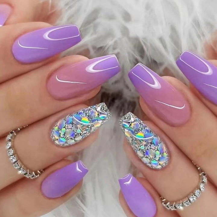 Elegant Long Coffin Nail Art Kalsten