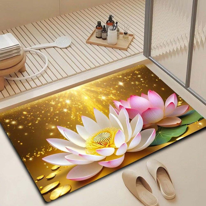 Floral Design Bath Mat