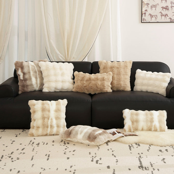 Luxurious faux fur decorative cushion set Kalsten