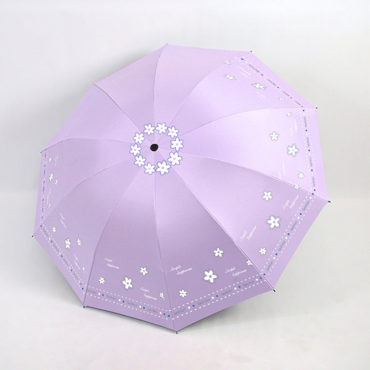 Women's Folding Umbrella with Floral Patterns and UV Protection Kalsten
