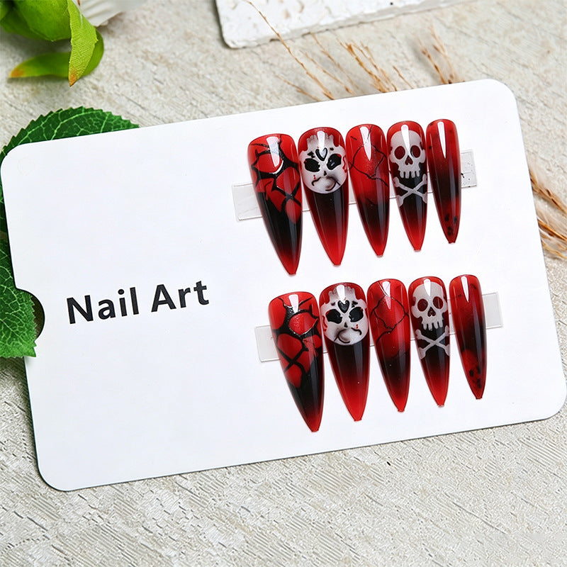 Creative Halloween Nail Art with Spider Web and Skull Designs Kalsten