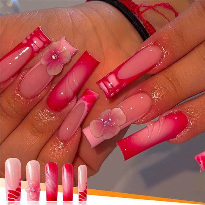 Decorative Floral Acrylic Press-On Nails Kalsten