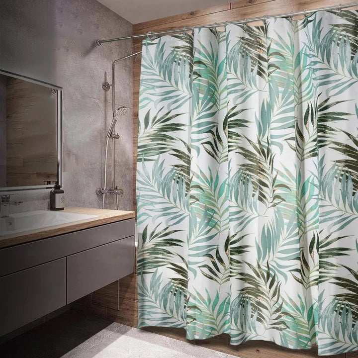 Tropical Leaf Pattern Shower Curtain Kalsten