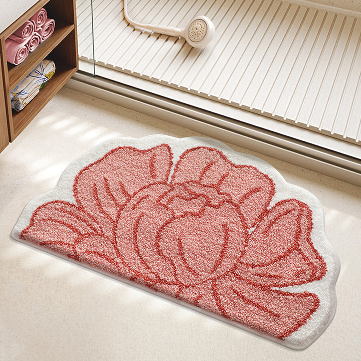 Textured Floral Bath Mat Kalsten